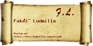 Fakó Ludmilla névjegykártya